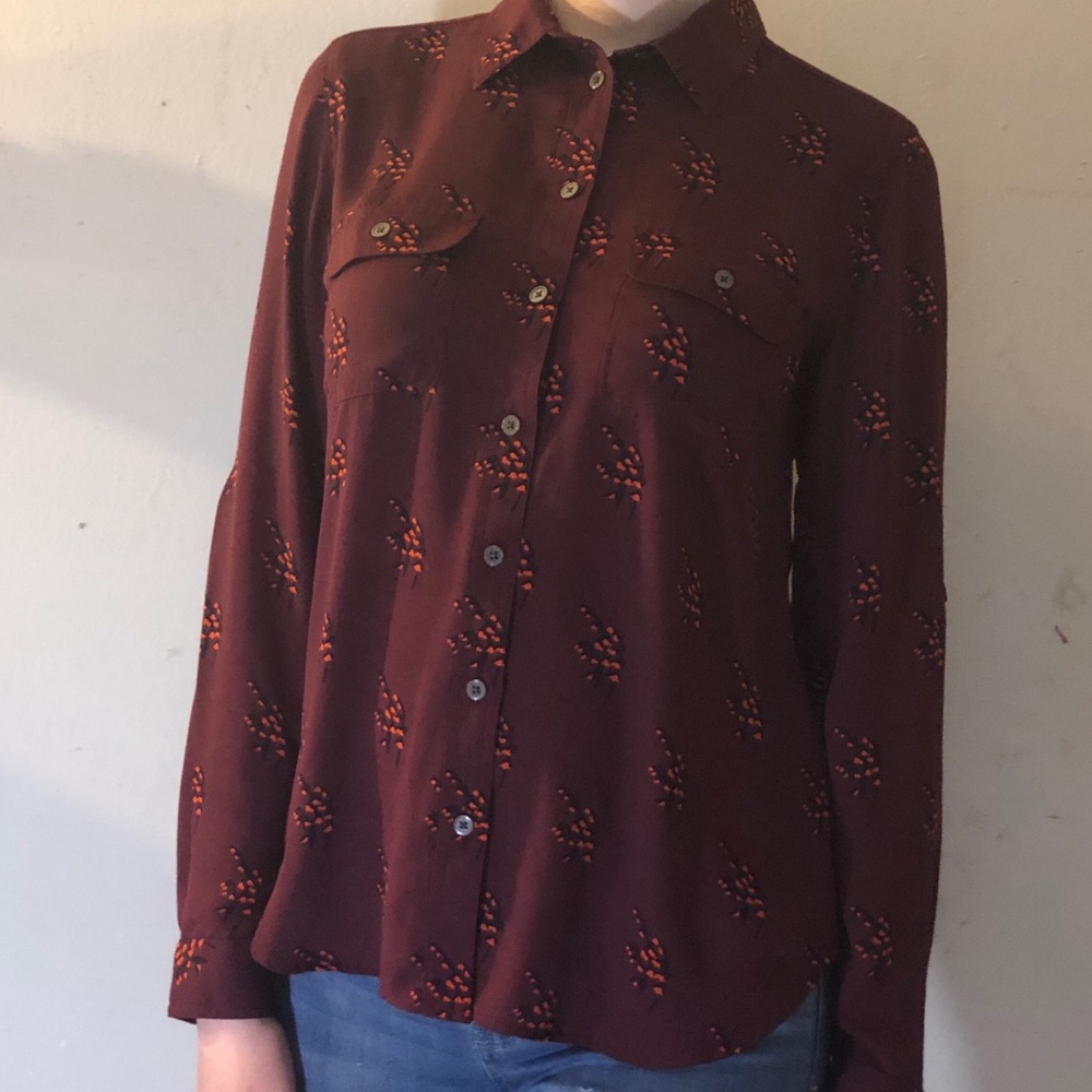 Maroon Floral Blouse